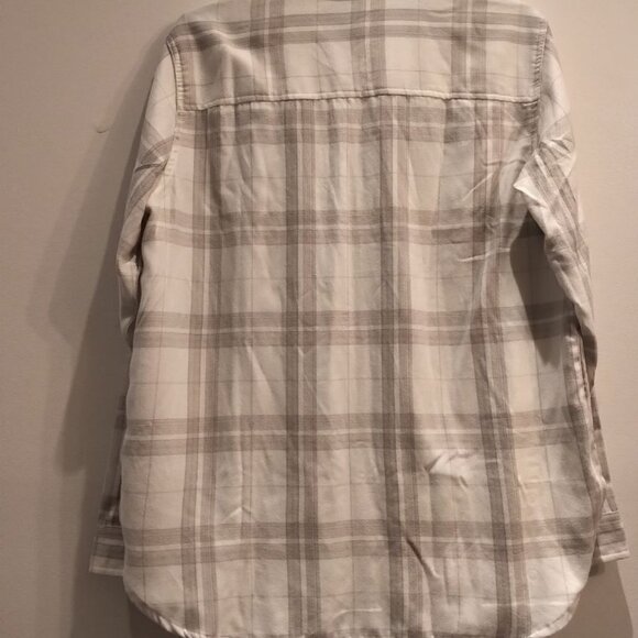🥑NWT Jach’s New York Girlfriend Plaid Flannel Button Down Shirt JACHS GF Ivory - Picture 10 of 16
